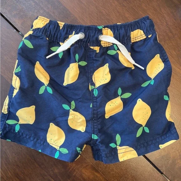 Hanna Andersson Navy Lemon Print Swimsuit 18-24M - Picture 2 of 5